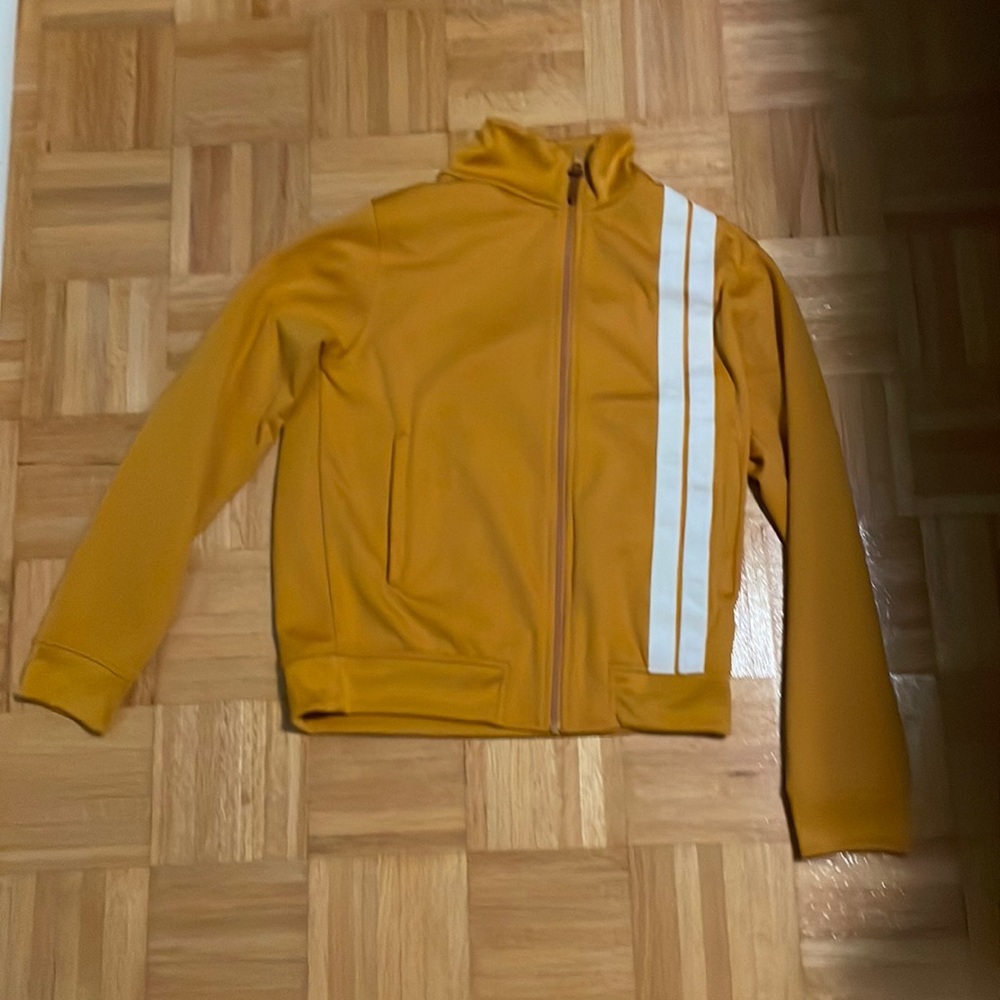 Coach mens zip up jacket yellow/gold